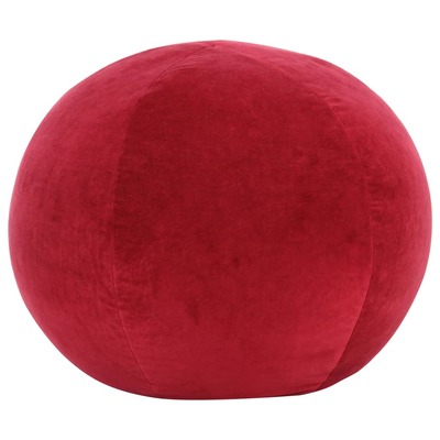 Pouffe Cotton Velvet Red