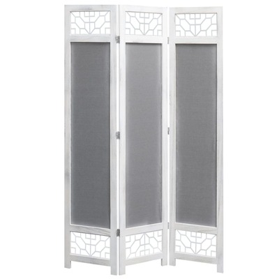 3-Panel Room Divider Grey 105x165 cm Fabric