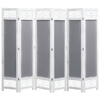 6-Panel Room Divider Grey 210x165 cm Fabric