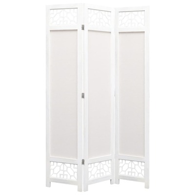 3-Panel Room Divider Cream 105x165 cm Fabric
