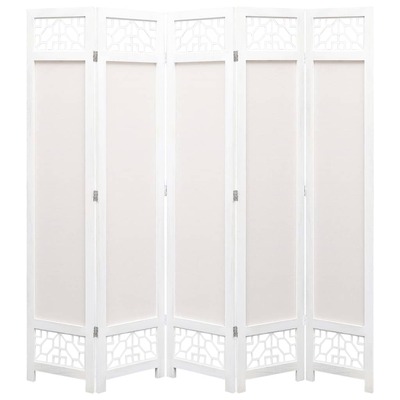 5-Panel Room Divider Cream 175x165 cm Fabric