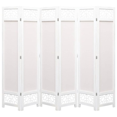 6-Panel Room Divider Cream 210x165 cm Fabric