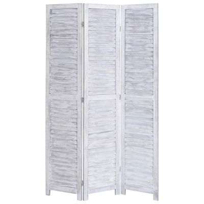 3-Panel Room Divider Grey 105x165 cm Wood