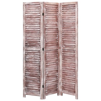 3-Panel Room Divider Brown 105x165 cm Wood