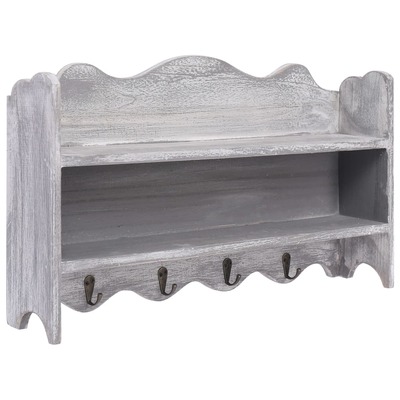 Wall Mounted wood Coat Rack Grey