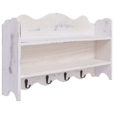 Wall Mounted wood Coat Rack White