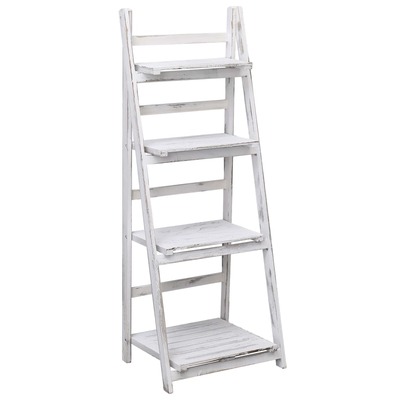 4-Tier Plant Stand White