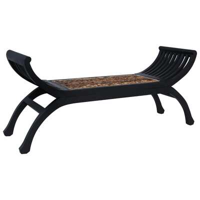 Bench 120 cm Dark Brown Abaca