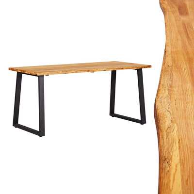 Dining Table Natural 160x80x75 cm Solid Oak Wood