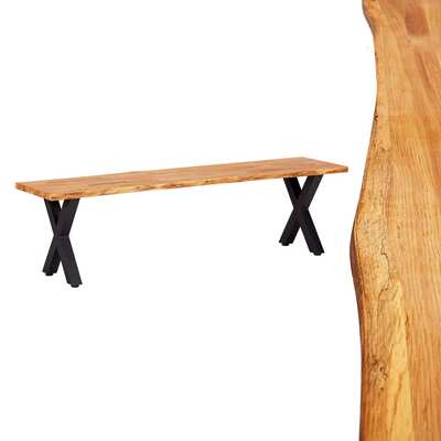 Bench 160 cm Natural Solid Oak Wood