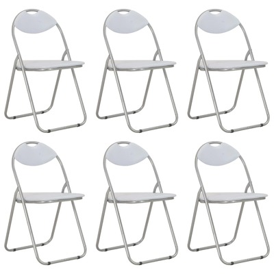 Folding Dining Chairs 6 pcs White