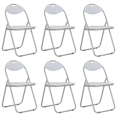 Folding Dining Chairs 6 pcs White