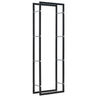 Firewood Rectangular Rack Black Steel