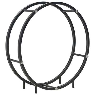 Firewood Rack Black Steel