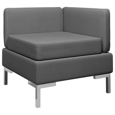 Sectional Corner Sofa with Cushion Fabric Dark Grey