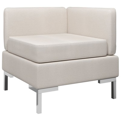 Sectional Corner Sofa with Cushion Fabric Cream