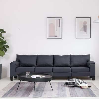 4-Seater Sofa Dark Grey Fabric