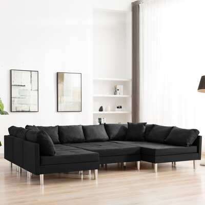 Sectional Sofa Fabric Black