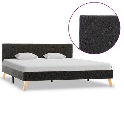 Bed Frame Blue Fabric 153x203 cm