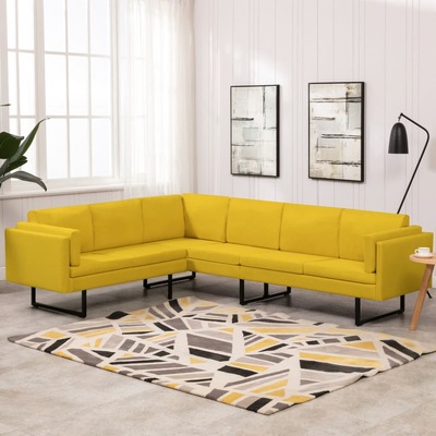 Corner Sofa Yellow Fabric