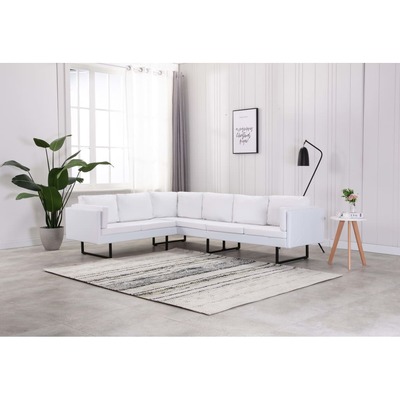 Corner Sofa Faux Leather White
