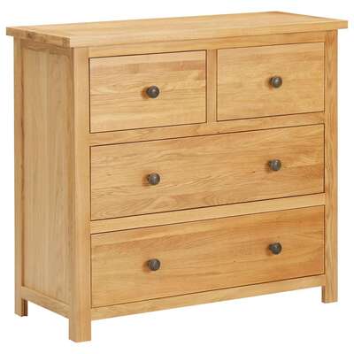 Chest of Drawers 4 Drawer Solid Oak Wood Storage Cabinet Organizer