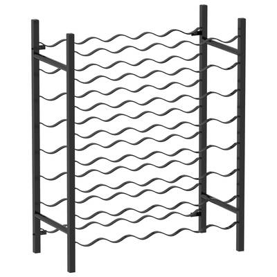 289563 Wine Rack for 48 Bottles Black Metal