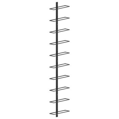 289566 Wall-mounted Wine Rack for 10 Bottles Black Metal