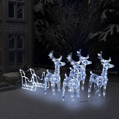 Reindeers & Sleigh Christmas Decoration  Acrylic
