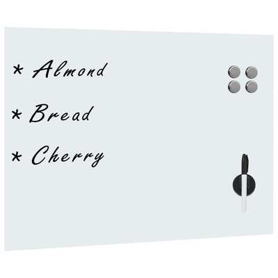 Wall Mounted office Magnetic Whiteboard Glass 