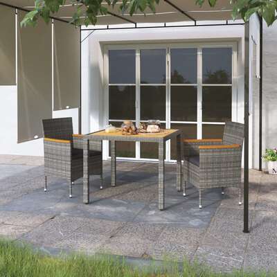 Minimalist 3 Piece Garden Dining Set Indoor Outdoor Use Boho 