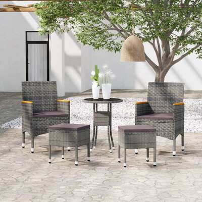 Contemporary 5 Piece Garden Lounge Set Patio Setup Modern Living 
