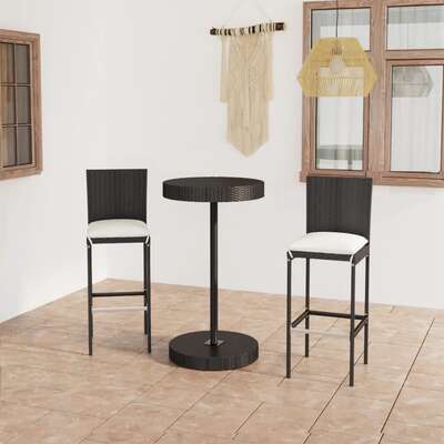 Functional 3 Piece Garden Bar Set Indoor Outdoor Use Urban Style 