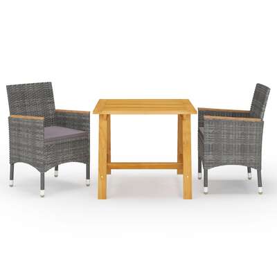 Elegant 3 Piece Garden Dining Set Relaxing Seating Outdoor Living 