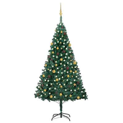 Artificial Christmas Tree with LEDs&Ball Set-Green