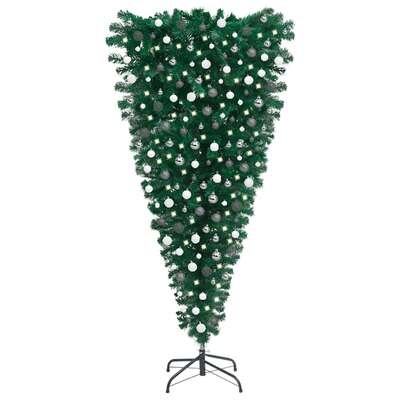 Upside-down Artificial Christmas Tree with LEDs&Ball Set