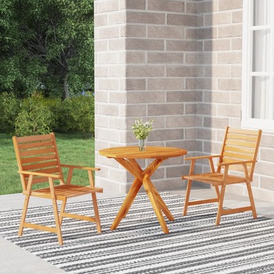 Acacia Dining Elegance: 3-Piece Solid Wood Garden Dining Set