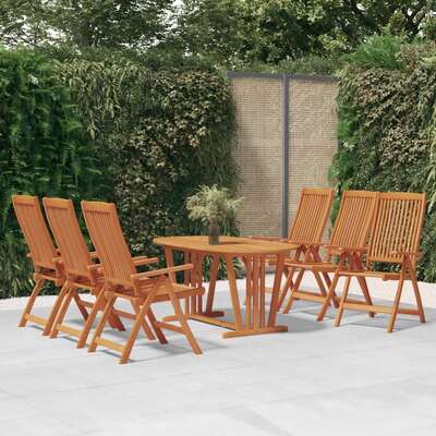  Garden Dining Set Solid Wood 7 pcs Eucalyptus