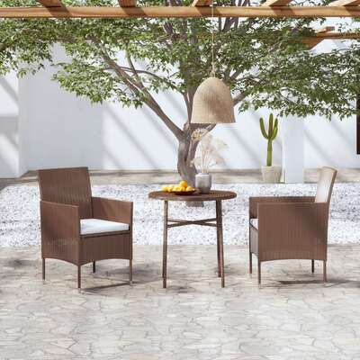 Contemporary 3 Piece Garden Dining Set Relaxing Seating Home Comfort 
