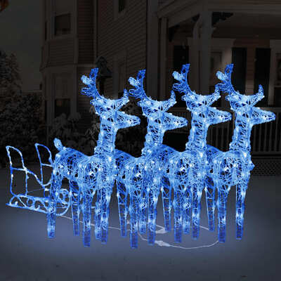 Reindeers & Sleigh Christmas Decoration 240 LEDs