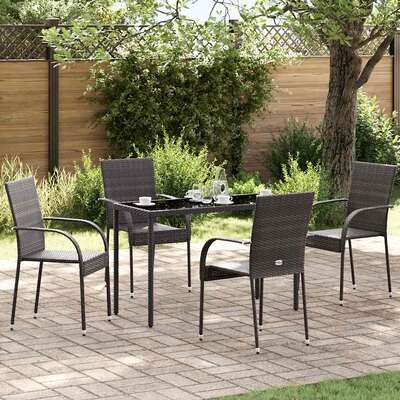 Comfortable Stackable Outdoor Chairs 4 pcs Relaxing Seating Boho 