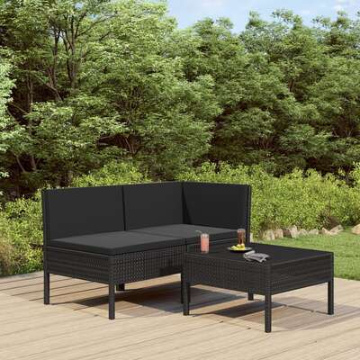 Modern 3 Piece Garden Lounge Set Garden Gathering Urban Style 