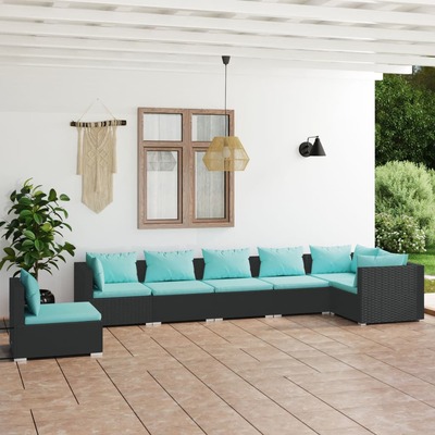 7 Piece Garden Lounge Set with Cushions