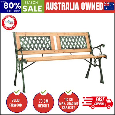 Garden Bench Cast Iron and Solid Firwood