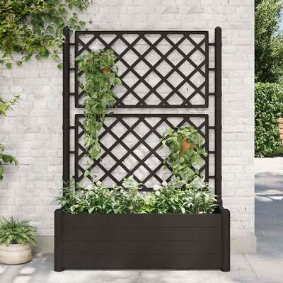 Garden Planter with Trellis PP Anthracite