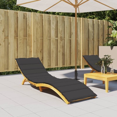 Sun Lounger Cushion Black Oxford Fabric