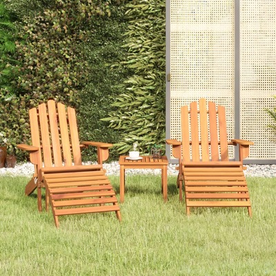 3-Piece Adirondack Garden Lounge Set in Solid Acacia