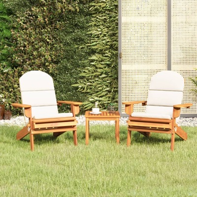 3-Piece Solid Acacia Adirondack Garden Lounge Set