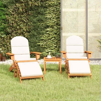 3-Piece Adirondack Garden Lounge Collection in Solid Acacia