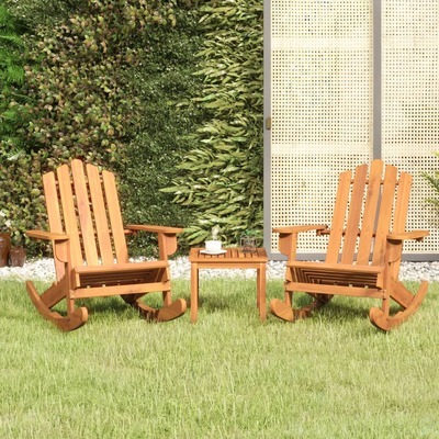 3-Piece Adirondack Lounge Set in Rich Acacia Wood